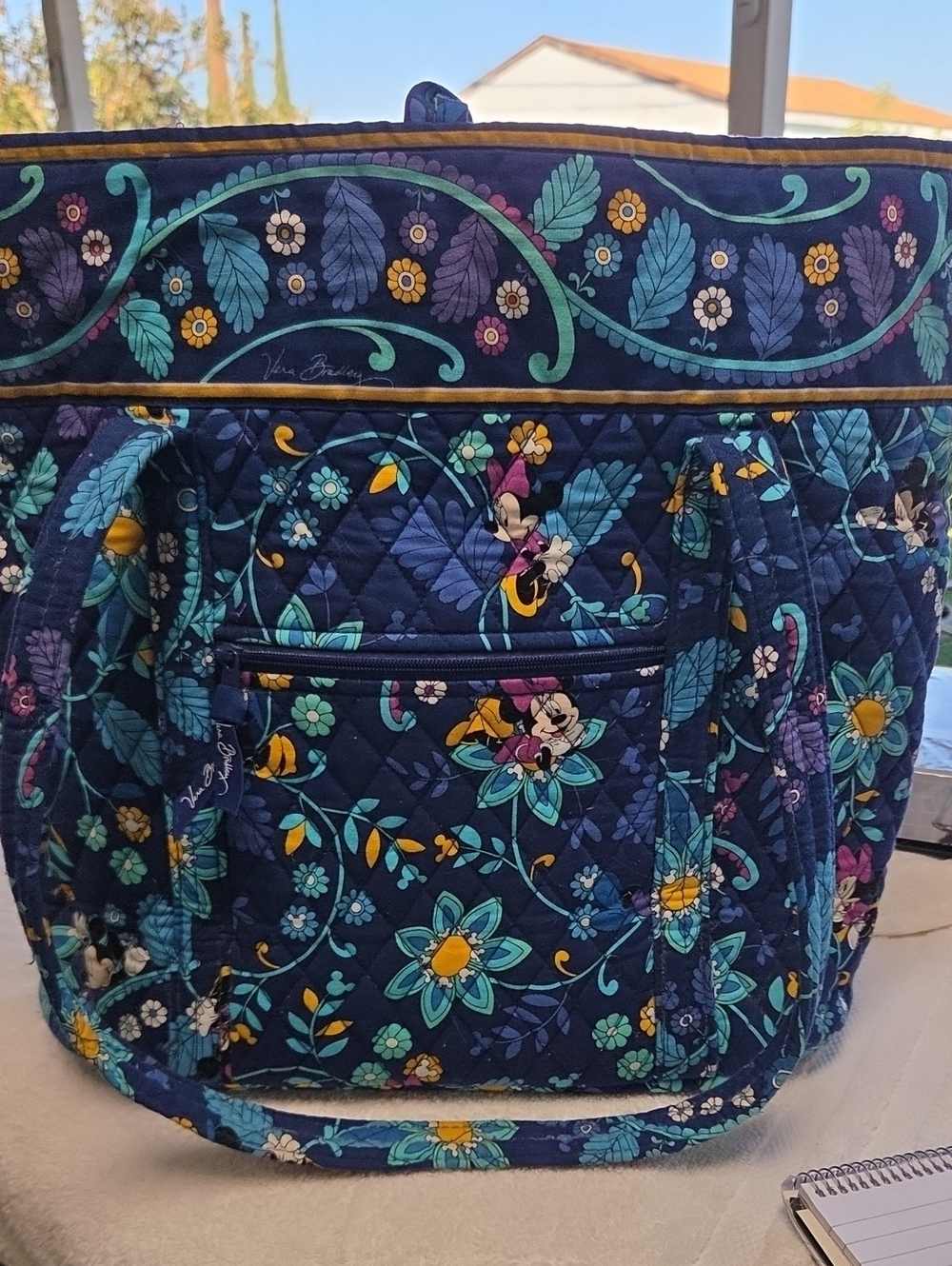 Vera Bradley Disney Navy Quilted Floral Tote - Mckey & Minnie Mouse